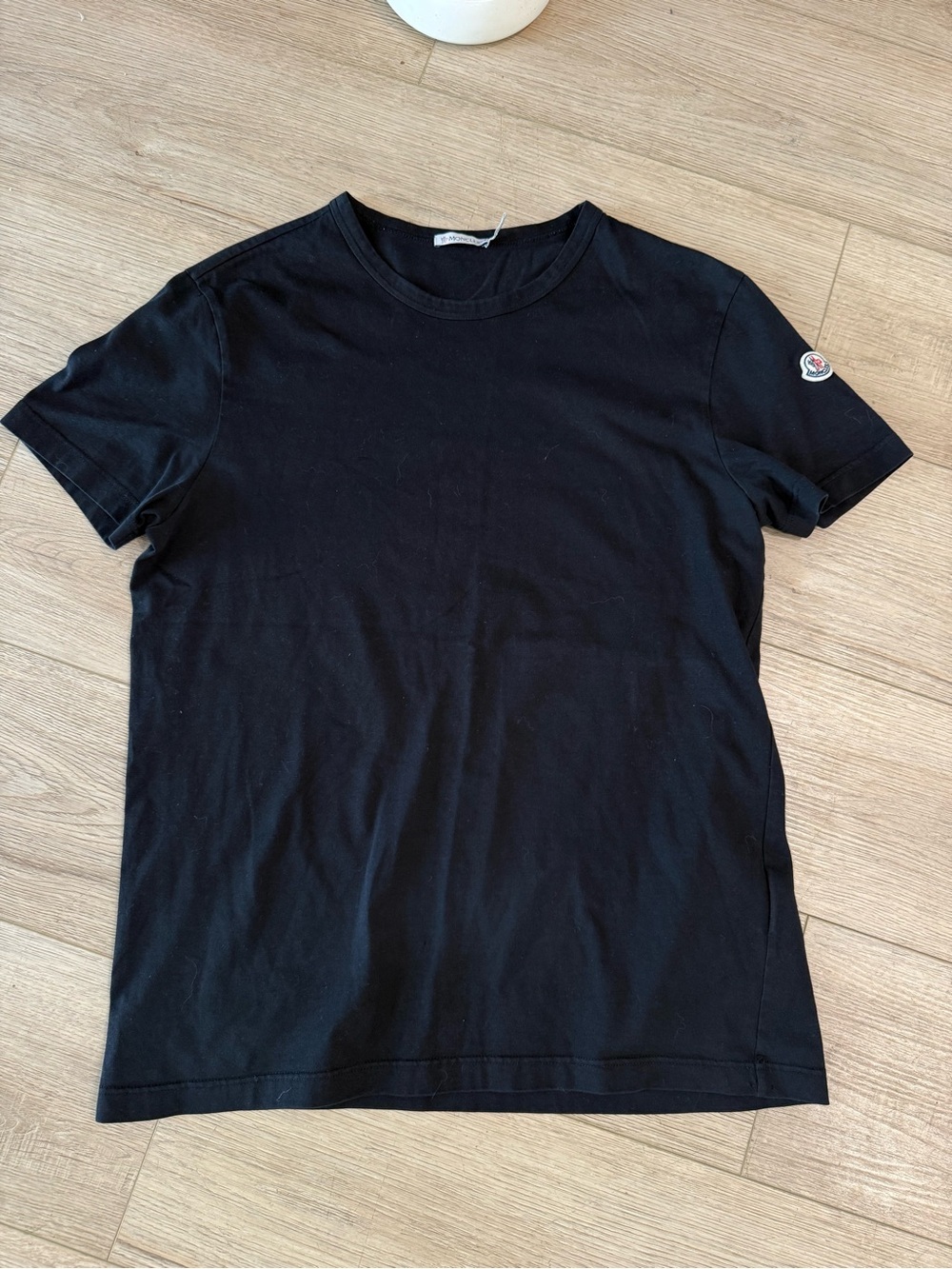 Moncler Black Short-Sleeve Crewneck Tee with Sleeve Logo